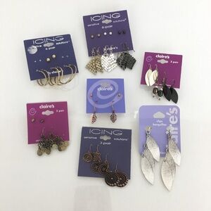 Claire's Icing Bohemian Dangle Earring Bundle 21 Pair New Sensitive Solutions